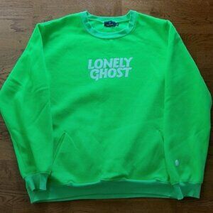Lonely Ghost Sweatshirt Soft Sweatshirt L Pullover Crewneck Pockets Neon Green